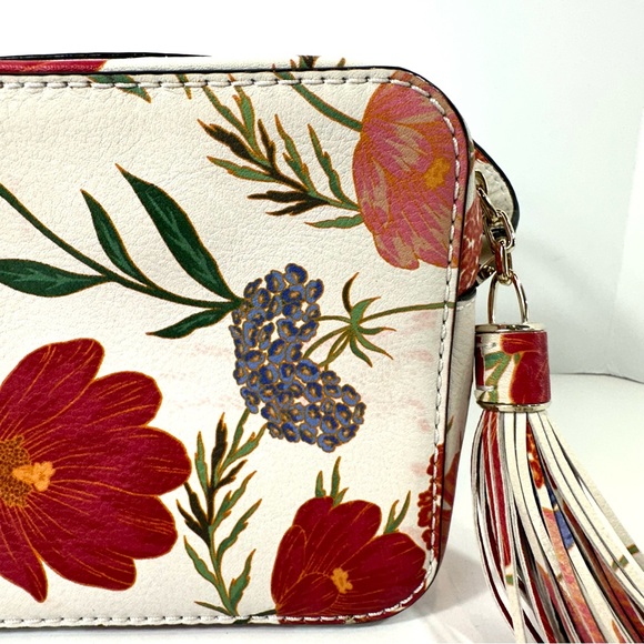Kate Spade Floral Print Arla White Leather Crossbody Camera Bag - Picture 8 of 16